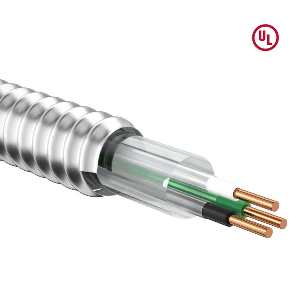 1000 FT. 12-Gauge/3-Gauge Solid Cu Mc (Metal Clad) AC90 Bx 12/2 14/2 14/3 Type Cable Thhn/Thwn Conductors Rated 90 Degree C Dry